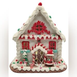NWT - Glitter Christmas Clay Gingerbread House LED Decor